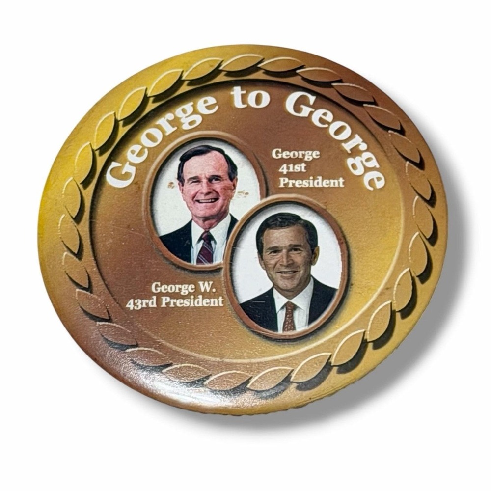George to George Bush Father Son 41st and 43rd President Pinback Button Bx